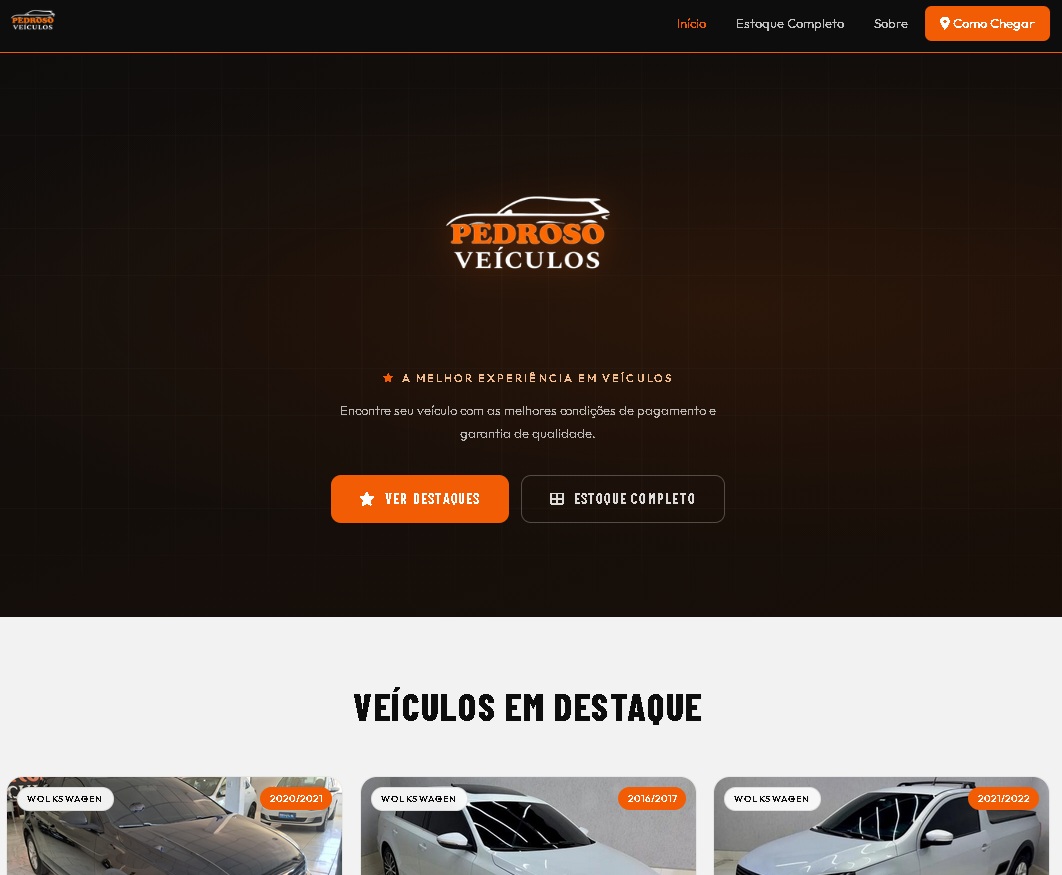 Preview do site Pedroso Veículos