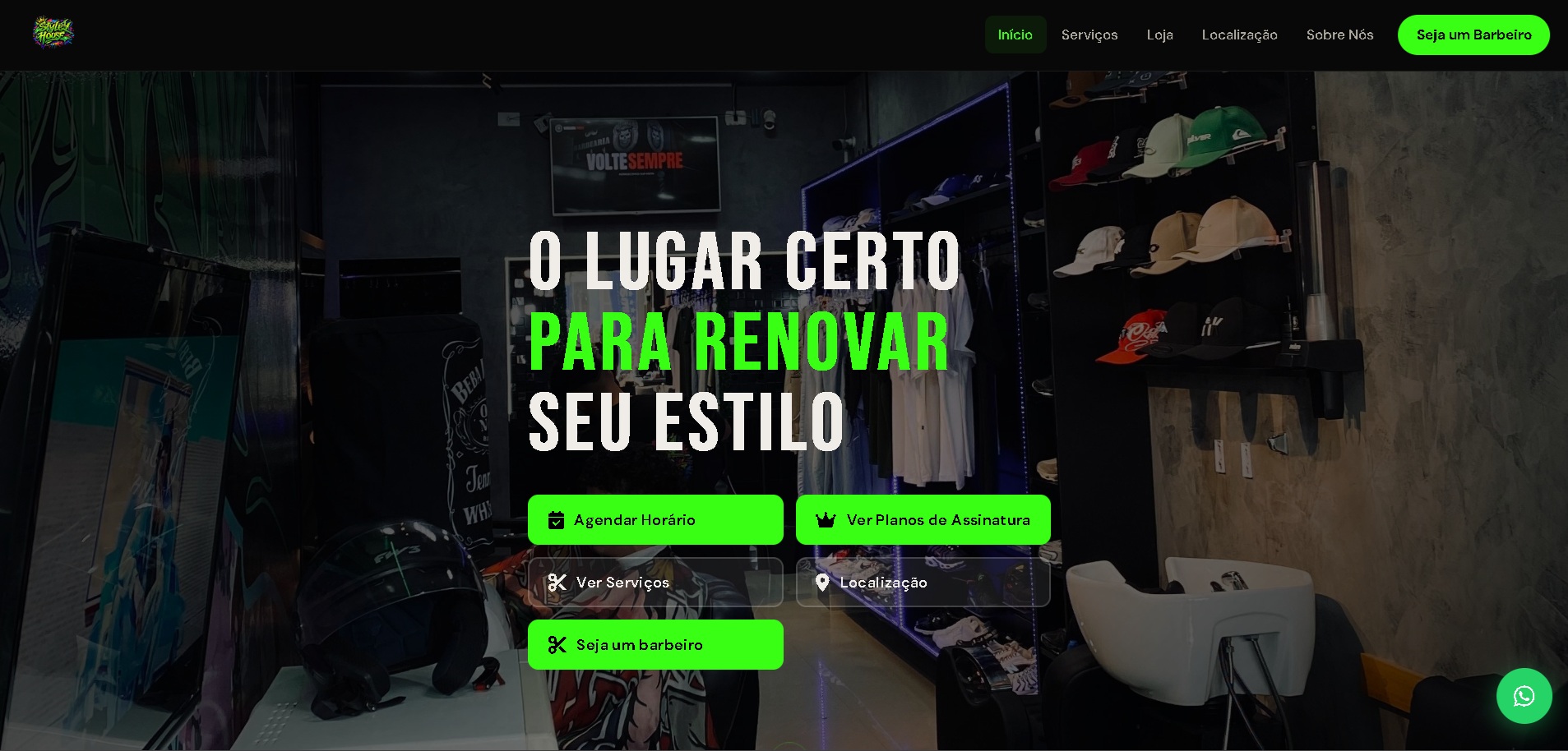 Preview do site StyleHouse Barber